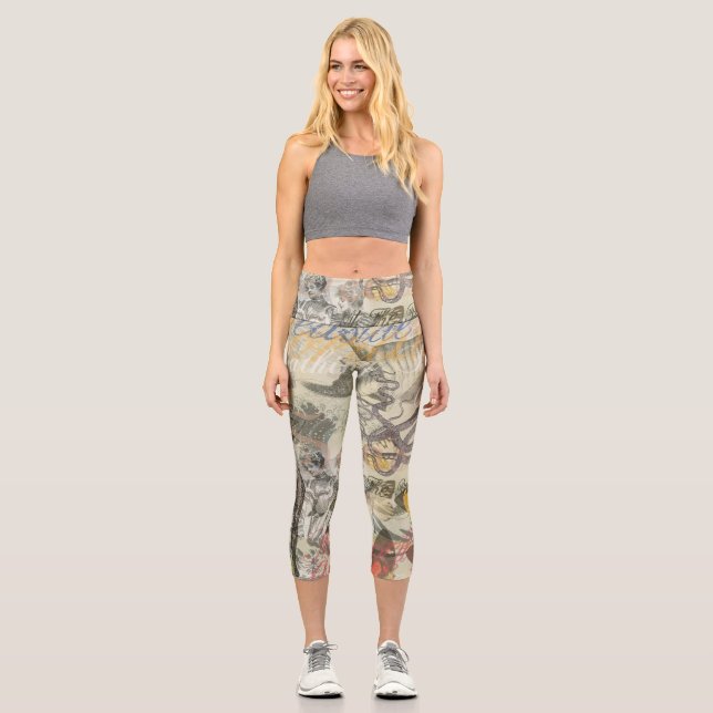 Leggings Capri Playa de Pulpo Antiguo Steampunk Costero (Anverso)