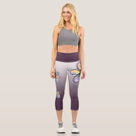 Leggings Capri Plomo con amor, marea abstracta sobre la disipació