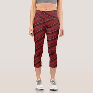 Leggings Capri Pluma Roja Radiante Tiras Anglicorizadas De Alto D