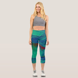 Leggings Capri plumas abstractas de Phoenix
