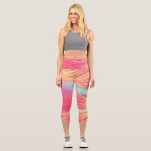 Leggings Capri plumas abstractas de Phoenix