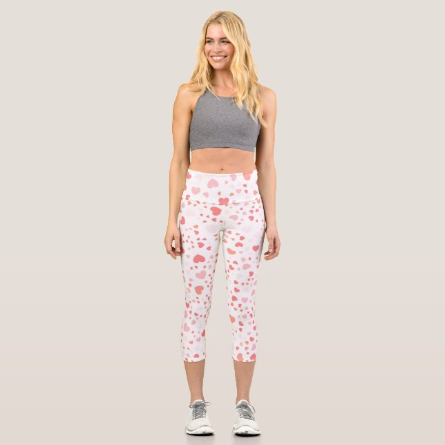 Leggings Capri Poco estampado de corazón  (Anverso)