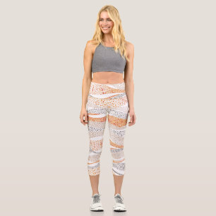 Leggings Capri Pointillism Wavy Polka: Textil de Doodle lindo