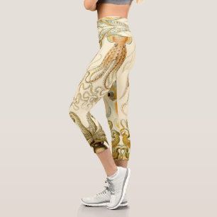 Leggings Capri Poulpo Vintage Calamar Gamochonia por Ernst Haecke