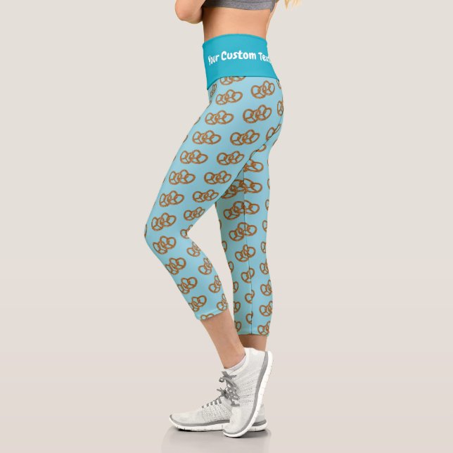 Leggings Capri Pretzels con su gracioso pie de foto en el bonito  (Izquierda)