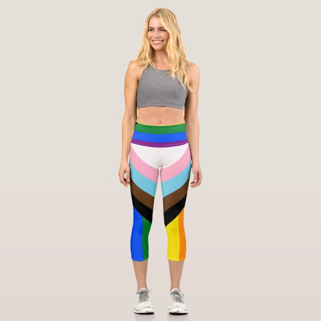 Leggings Capri Progress Pride Flag LGBTQ+ (Anverso)