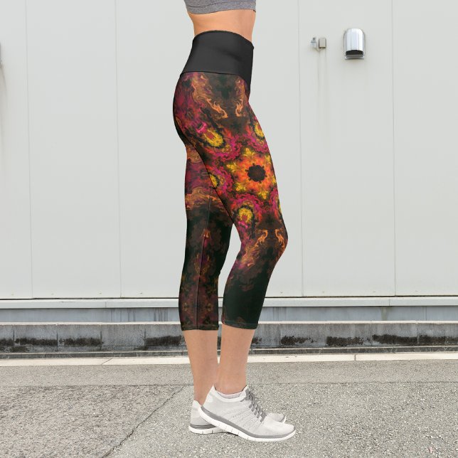 Leggings Capri Psicodelia Hippie Rojo amarillo y Leyendas Naranja (Subido por el creador)
