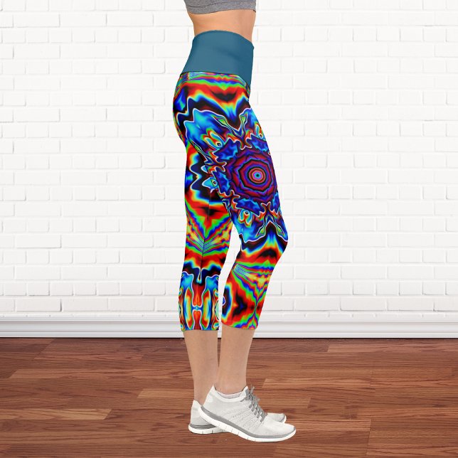 Leggings Capri Psicodelia Kaleidoscope Azul Rojo y Verde Leggen (Subido por el creador)