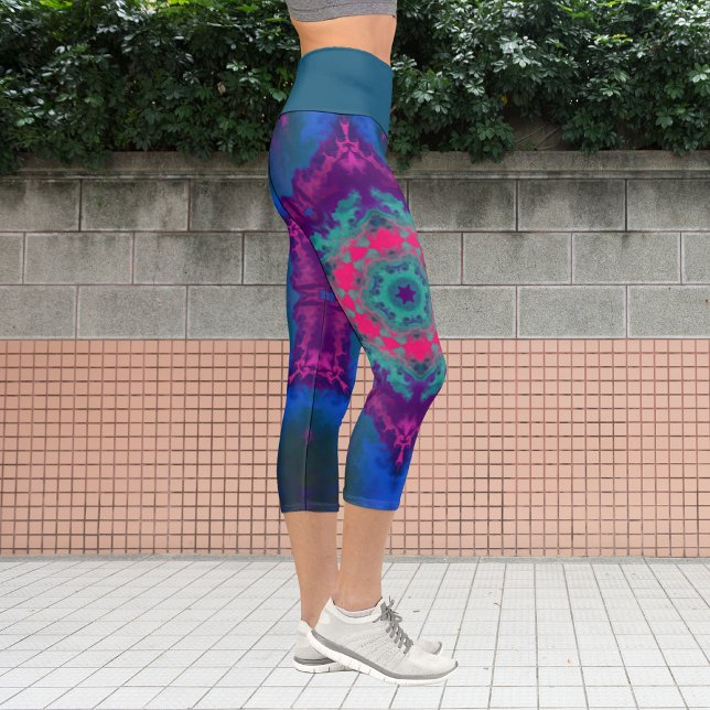 Leggings Capri Psicodelic Hippie Azul rosa y Púrpura Piernas (Subido por el creador)