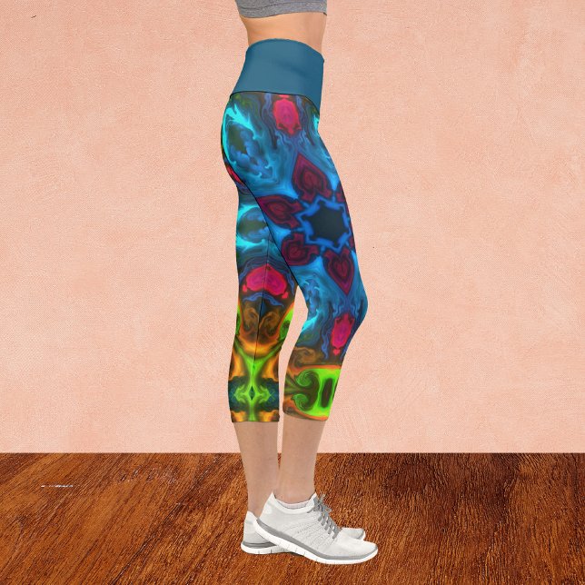 Leggings Capri Psicodélico Kaleidoscope Rosa Azul y Leggi Verde (Subido por el creador)