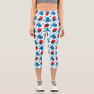 Leggings Capri Pulpo pirata, patrón de pulpo, animales marinos