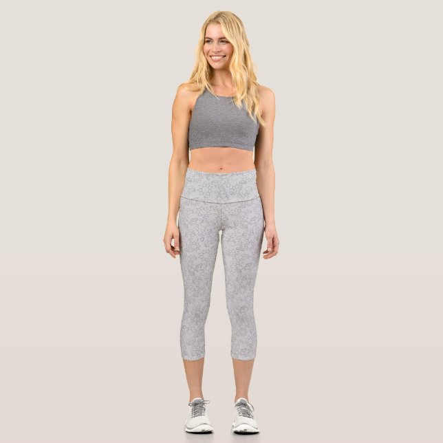 Leggings Capri Pulsera moderna gris abstracta para Apple Watch (Anverso)