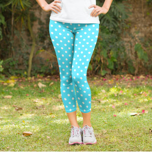Leggings Capri Punto de Polka Azul