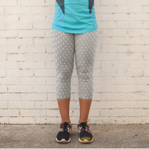 Leggings Capri Punto de Polka Gris