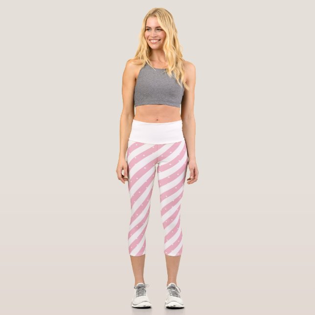 Leggings Capri Punto de Polka Rosa Alto Capris Deseado (Anverso)