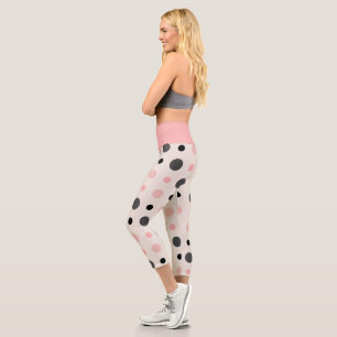 Leggings Capri Punto rosa, gris y negro