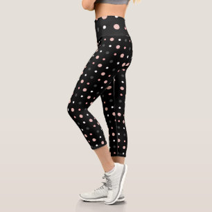 Leggings Capri Punto rosa, gris y negro