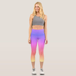 Leggings Capri Puntos blancos en bandas de color