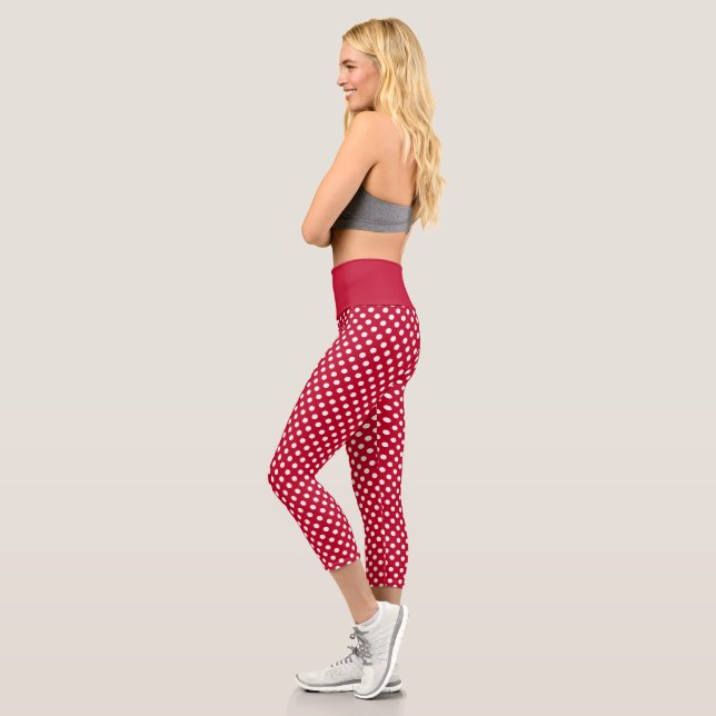 Leggings Capri Puntos blancos rojos + polka (Izquierda)