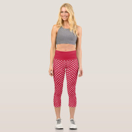Leggings Capri Puntos blancos rojos + polka