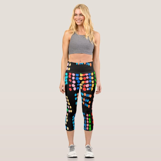 Leggings Capri Puntos de color (Anverso)