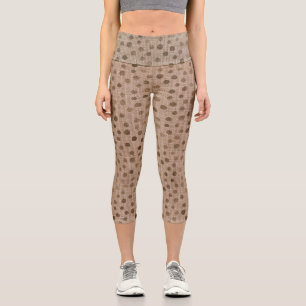 Leggings Capri puntos de lino rústico moderna novia tribu capri e