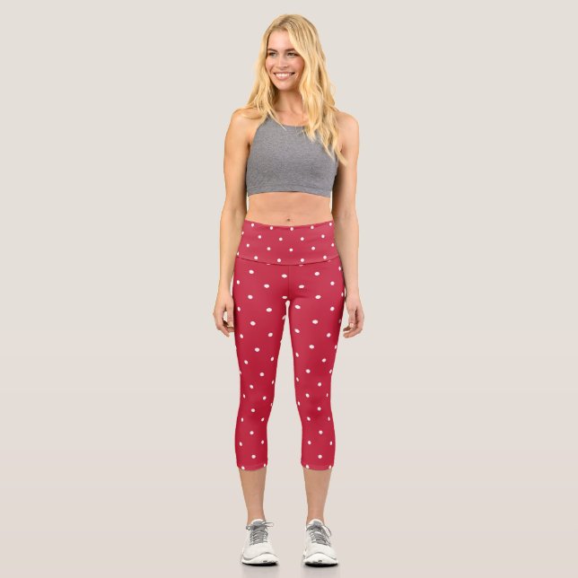 Leggings Capri puntos rojos y blancos (Anverso)