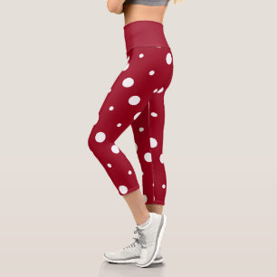 Leggings Capri puntos rojos y blancos