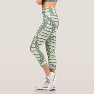 Leggings Capri Puntos y franjas 2 - Verde