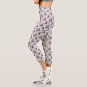 Leggings Capri Púrpura Tile Francés Fleurie Birds