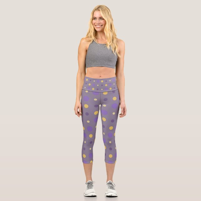 Leggings Capri Púrpura y amarillo (Anverso)