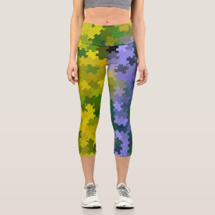 Leggings Capri Púrpura y amarillo 