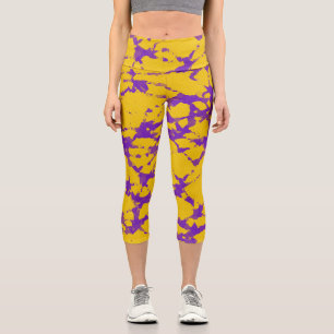 Leggings Capri Púrpura y tinte dorado