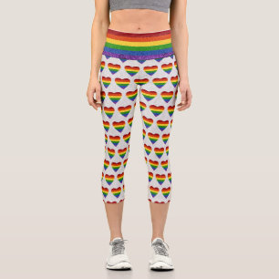 Leggings Capri Purpurina de la bandera del orgullo LGBT