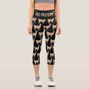 Leggings Capri Purpurina de oro No Prob Llama Champagne chirrido