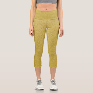 Leggings Capri Purpurina de oro, Sparkle, fondo Purpurina