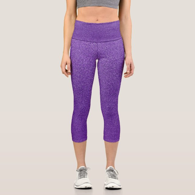 Leggings Capri Purpurina púrpura, espárrago, fondo Purpurina (Anverso)