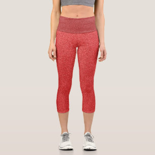 Leggings Capri Purpurina Rojo, Esparkle, Fondo Purpurina