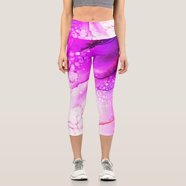 Leggings Capri Radiancia exuberante - Bubble Rosa Yoga Capris (Anverso)