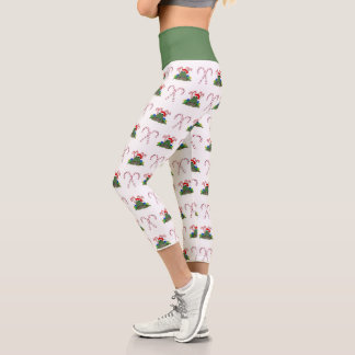 Leggings Capri Rana navidad con bastones de caramelo