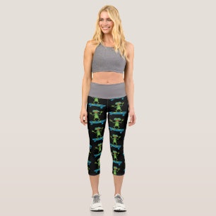 Leggings Capri Rana Patinadora Divertida Amante de los Animales e