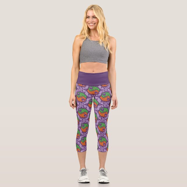 Leggings Capri Rana Trippy Drippy Yin Yang (Anverso)