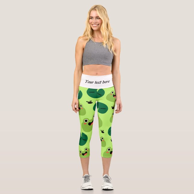 Leggings Capri Ranas divertidas (Anverso)