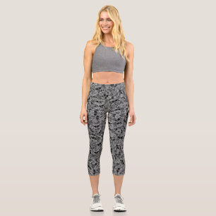 Leggings Capri Raro patrón de dibujo de reptiles monstruo