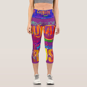 Leggings Capri Rasgos positivos Elegir fondo de color Capri L