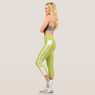 Leggings Capri Rayado verde personalizado