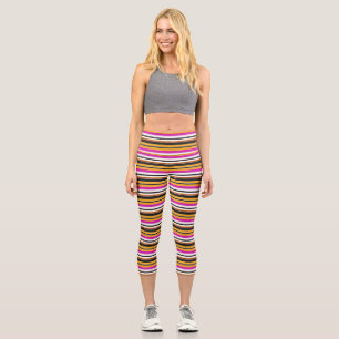 Leggings Capri Rayas amarillas negras y cortas