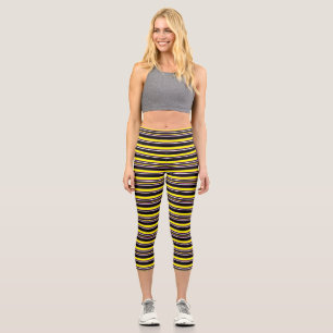 Leggings Capri Rayas amarillas negras y cortas