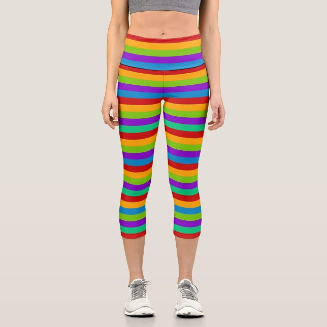 Leggings Capri Rayas arcoiris (Anverso)