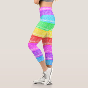 Leggings Capri Rayas arcoiris Pastel Chalk